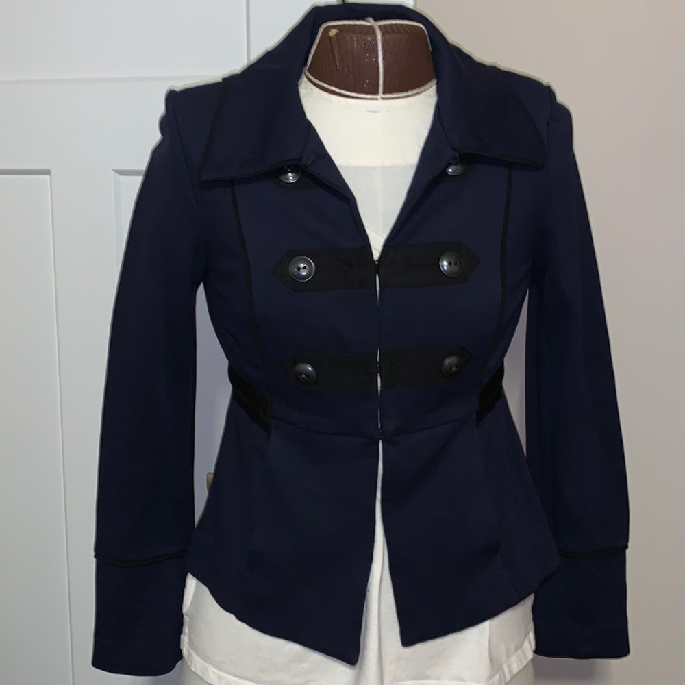 CAbi In The Band Blue Blazer Jacket Size S #3375